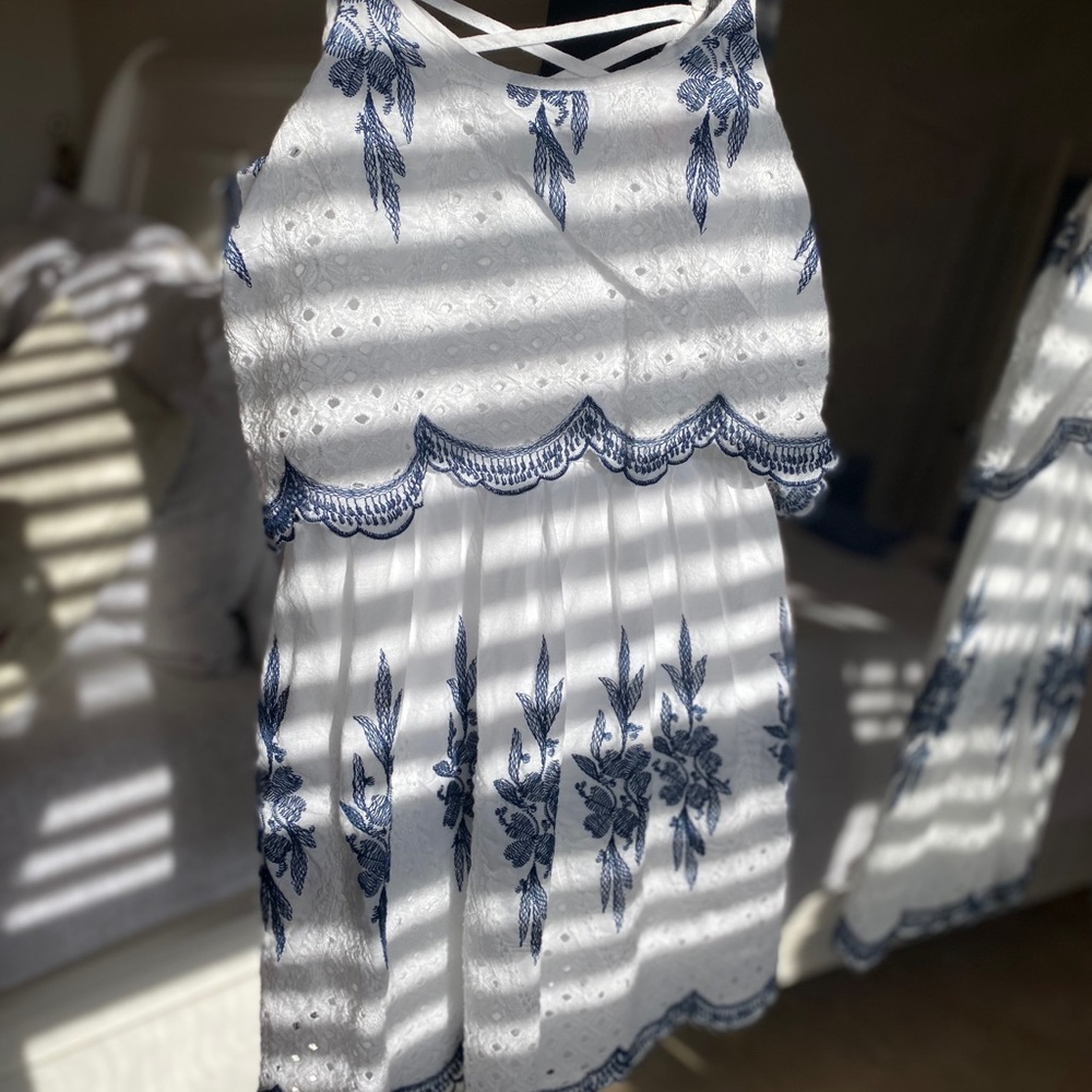 White lace mini dress